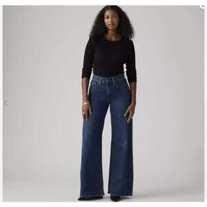 Levi's ® 728 High Rise Wide Leg Jeans 30x32 Woodstock Blue NWT $99 Reg